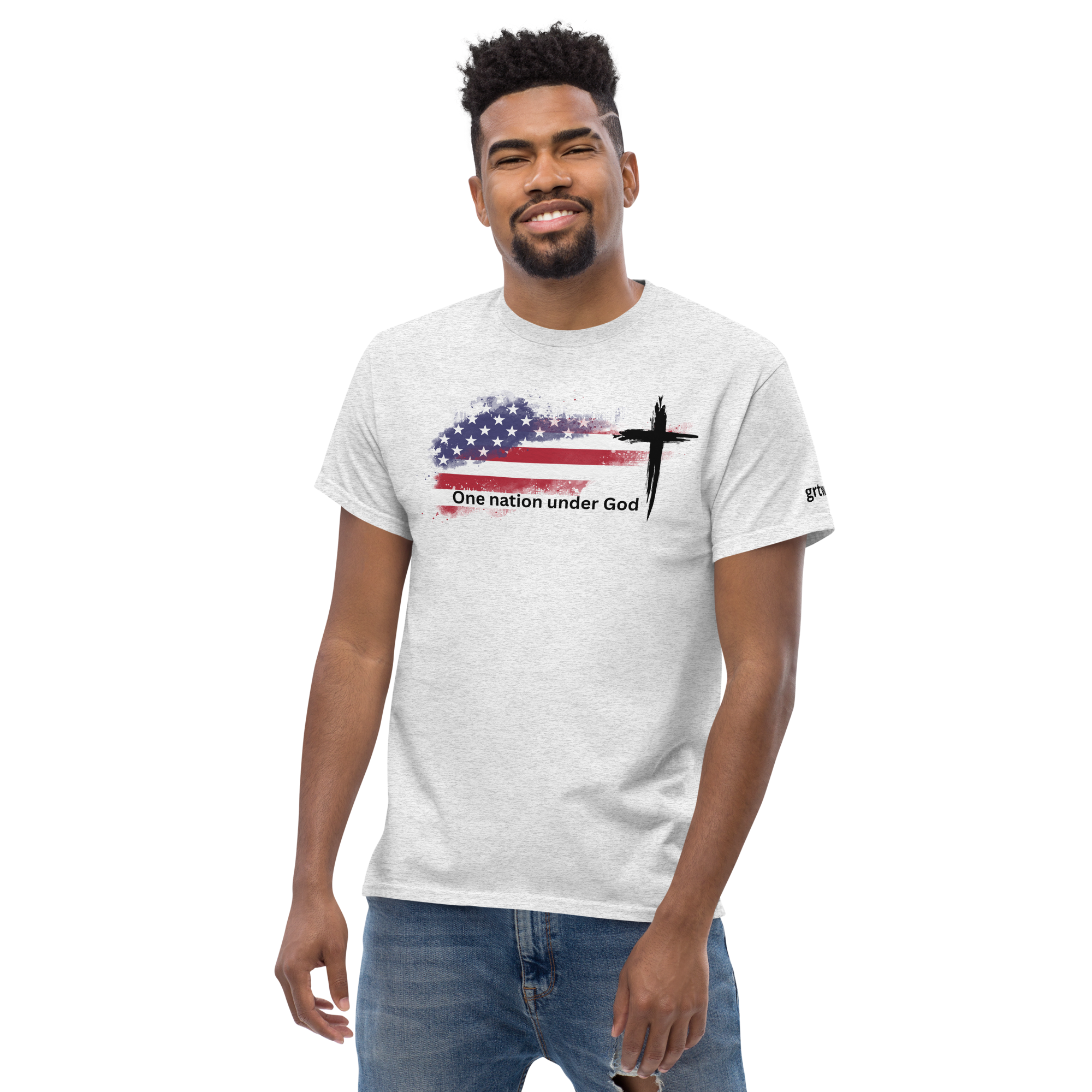 One Nation Under God T-Shirt | Distressed American Flag Christian Apparel