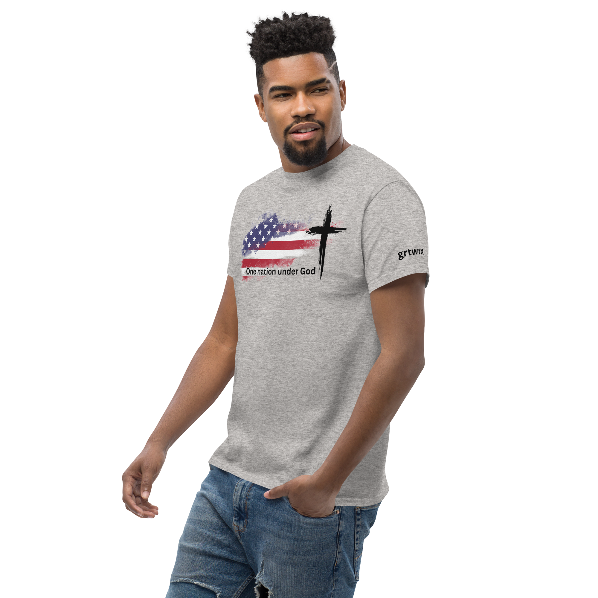 One Nation Under God T-Shirt | Distressed American Flag Christian Apparel